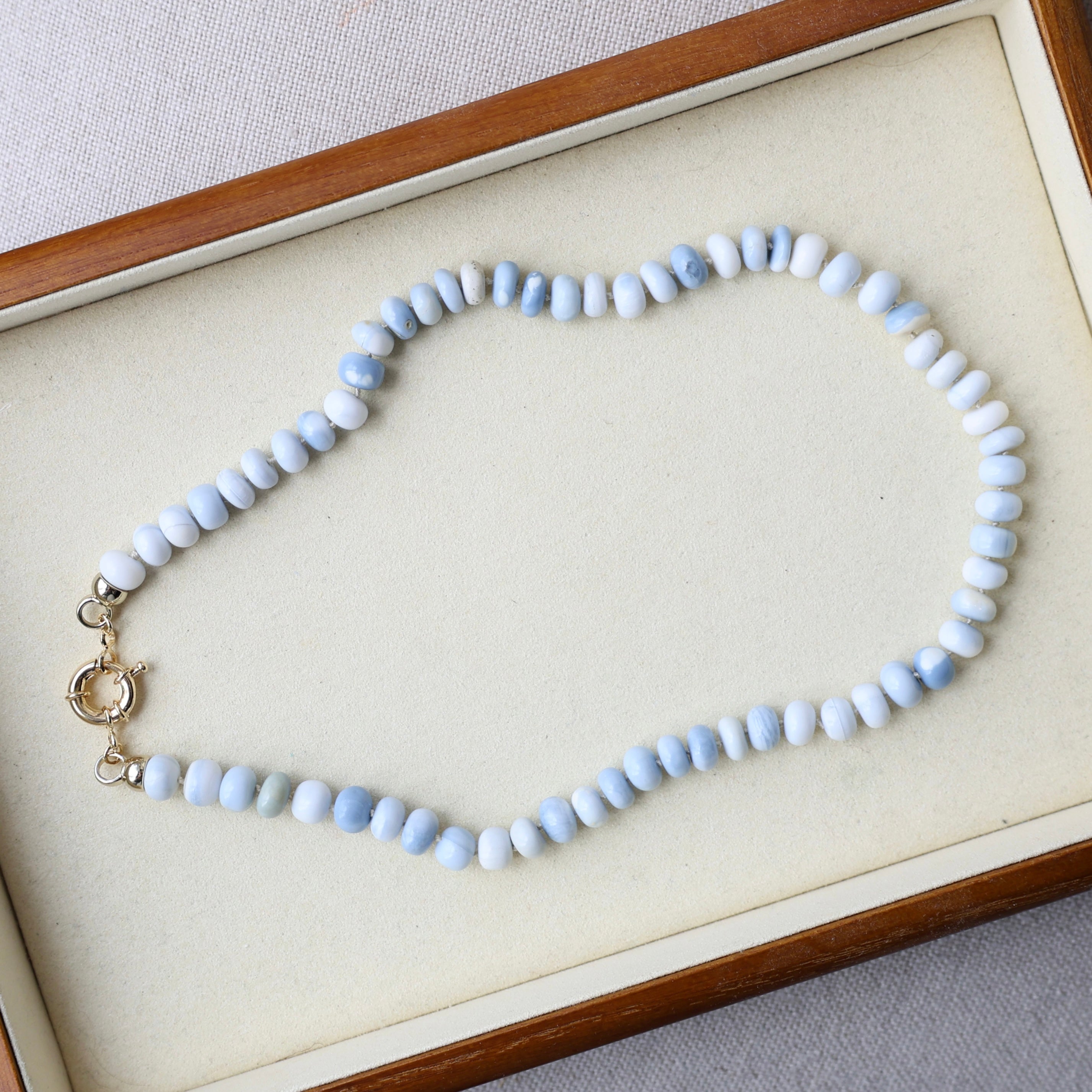 Vivian Grace Jewelry Necklace Hand Knotted Peruvian Opal Bead Necklace