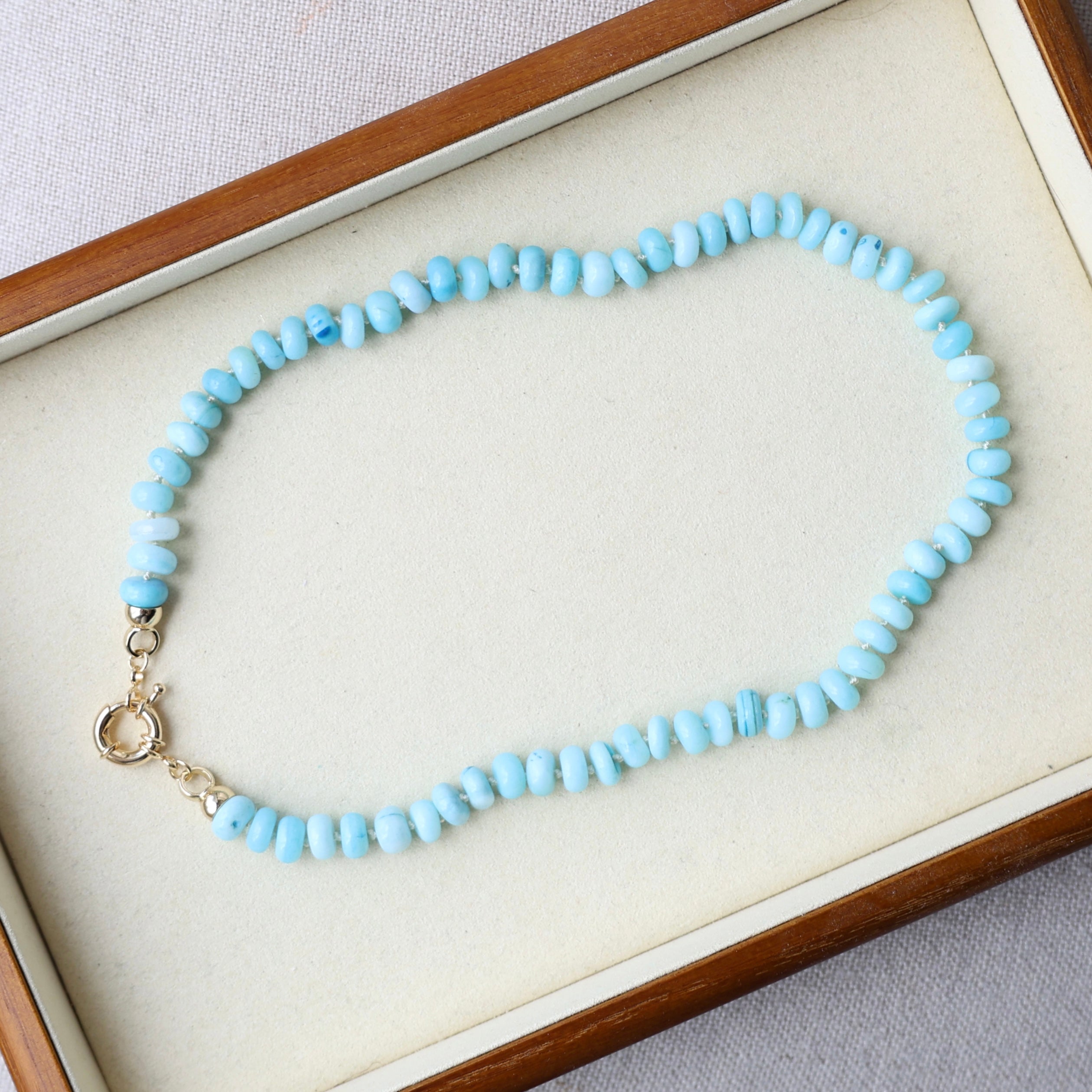 Vivian Grace Jewelry Necklace Hand Knotted Peruvian Opal Bead Necklace