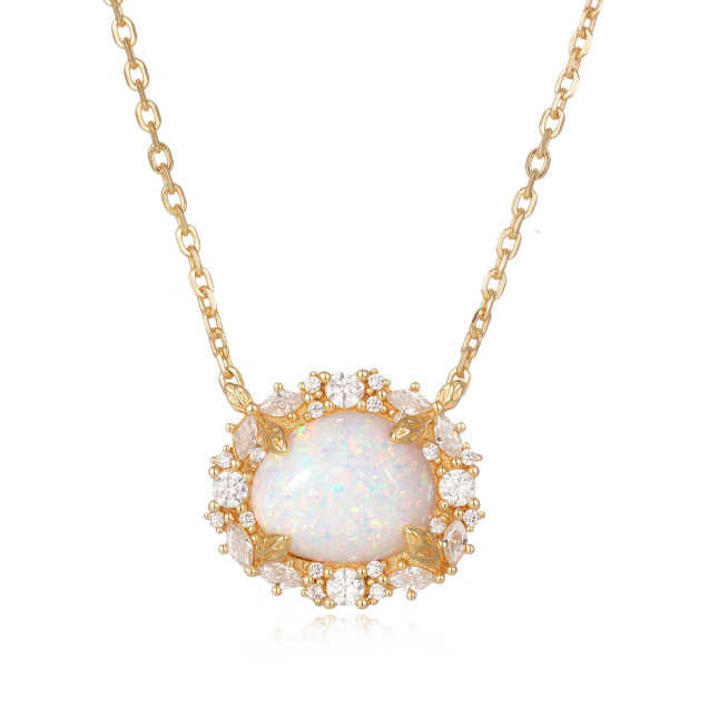 Vivian Grace Jewelry Necklace Kyocera Opal The Poppy Necklace