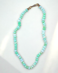 Vivian Grace Jewelry Necklace Mint Peruvian Opal Hand Knotted Gemstone Bead Charm Holder Necklace