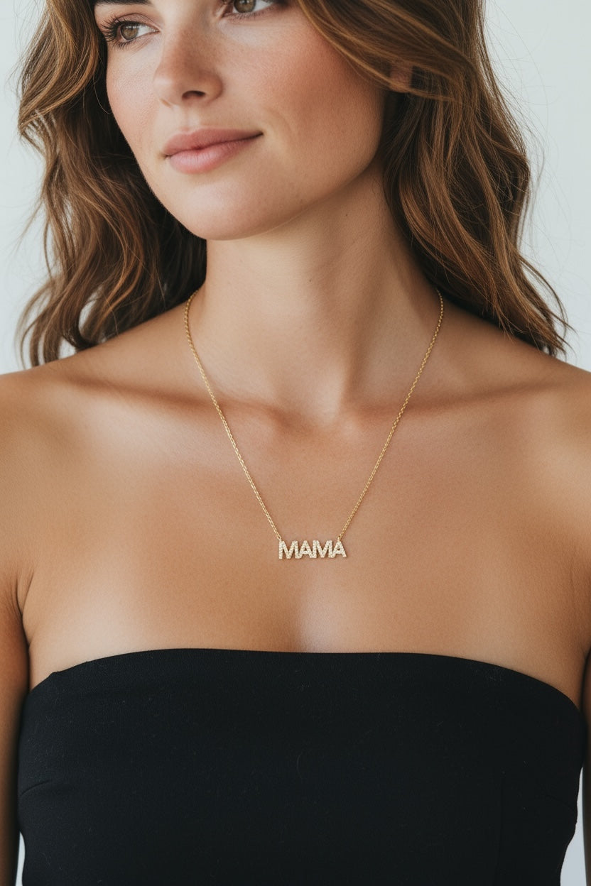 Vivian Grace Jewelry Necklace Pave MAMA Necklace