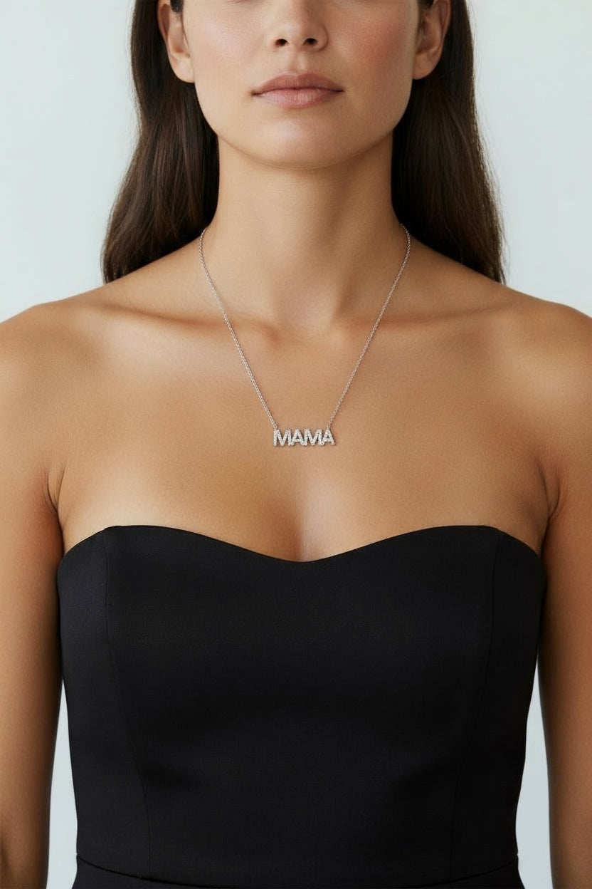 Vivian Grace Jewelry Necklace Pave MAMA Necklace