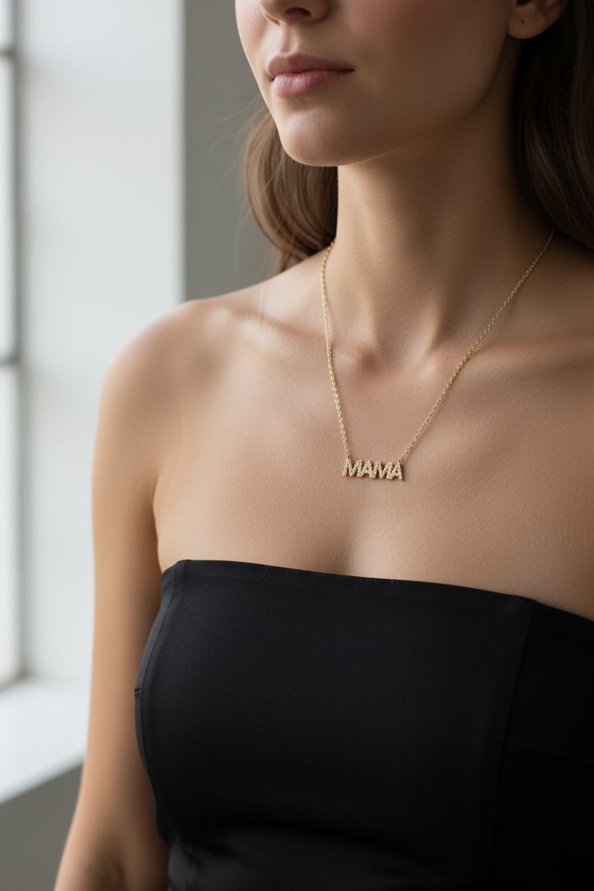 Vivian Grace Jewelry Necklace Pave MAMA Necklace