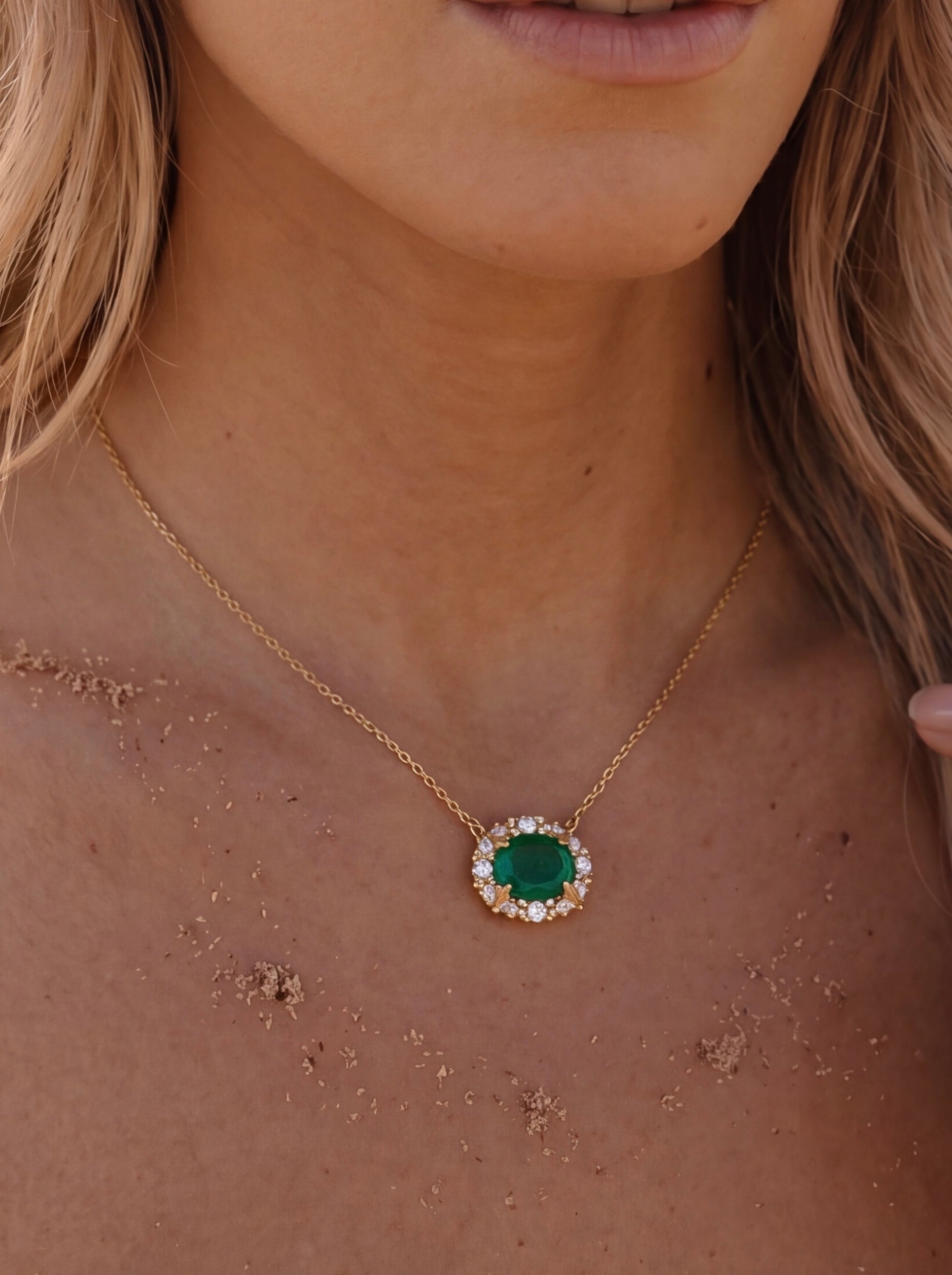 Vivian Grace Jewelry Necklace Poppy Necklace - Created Emerald