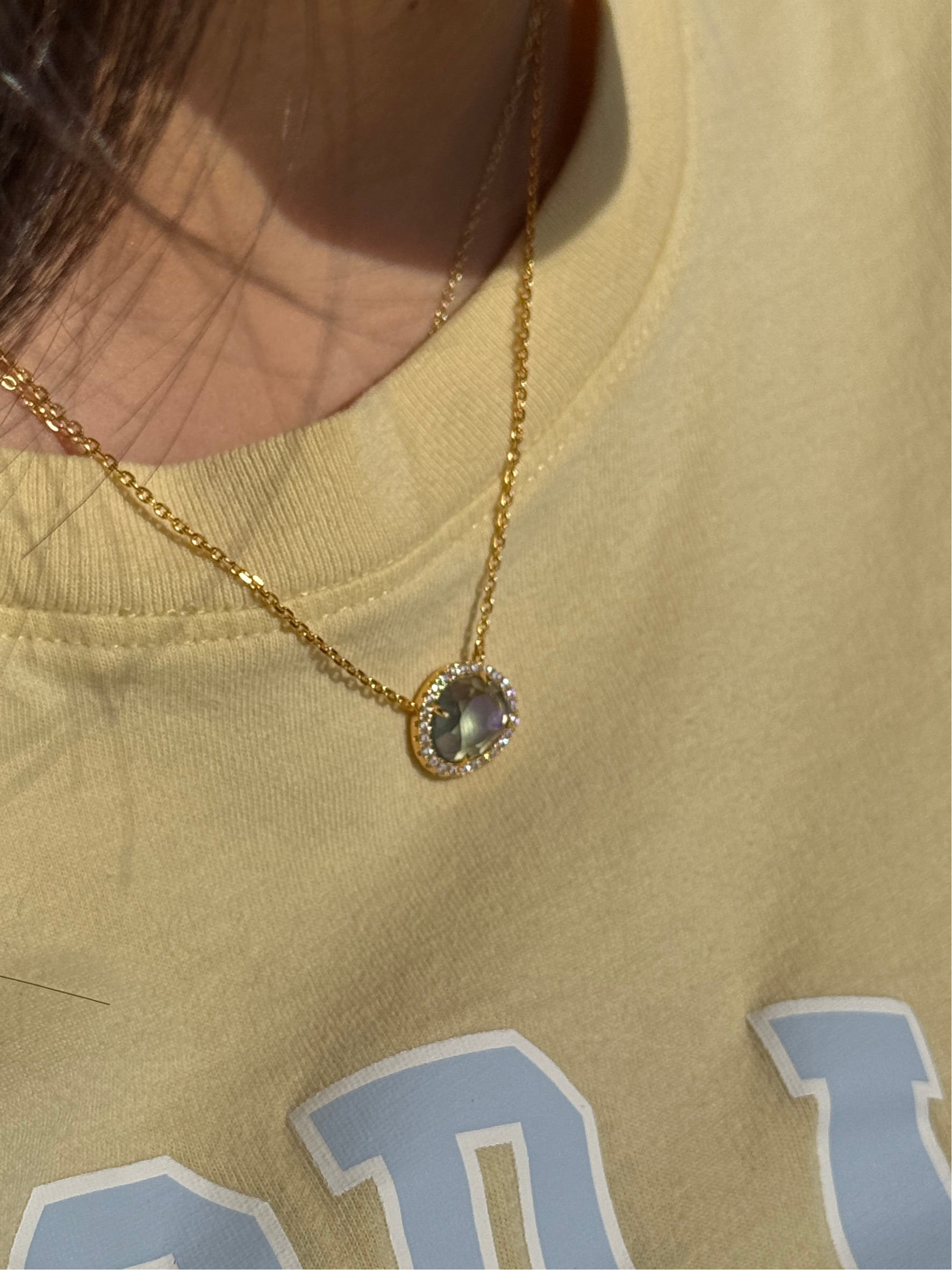 Vivian Grace Jewelry Necklace Rain Skye Necklace - Rain Dichroic Glass