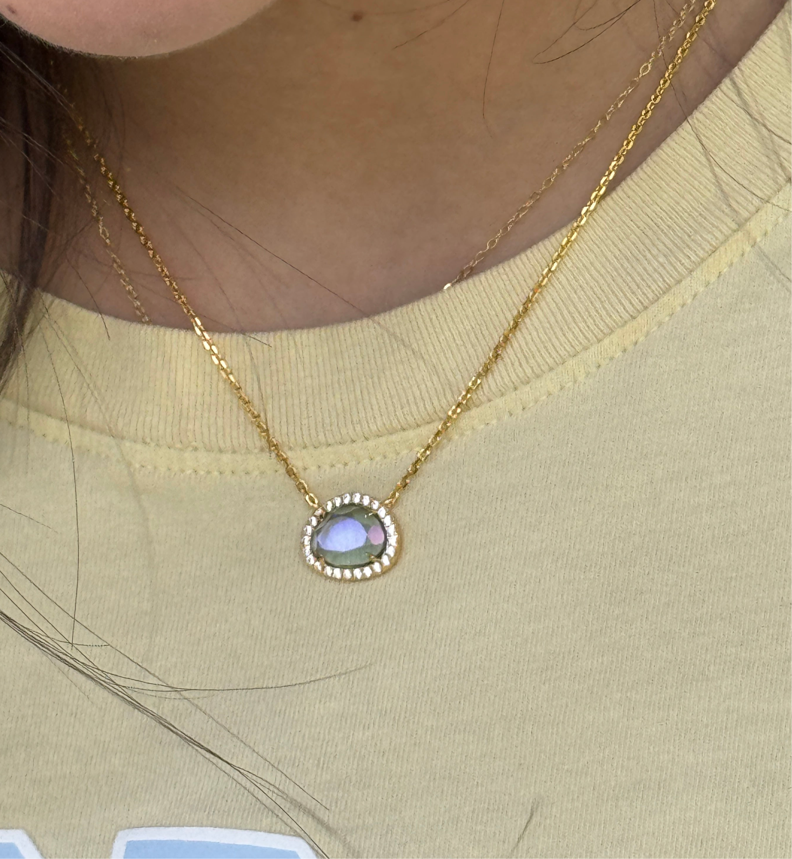 Vivian Grace Jewelry Necklace Rain Skye Necklace - Rain Dichroic Glass