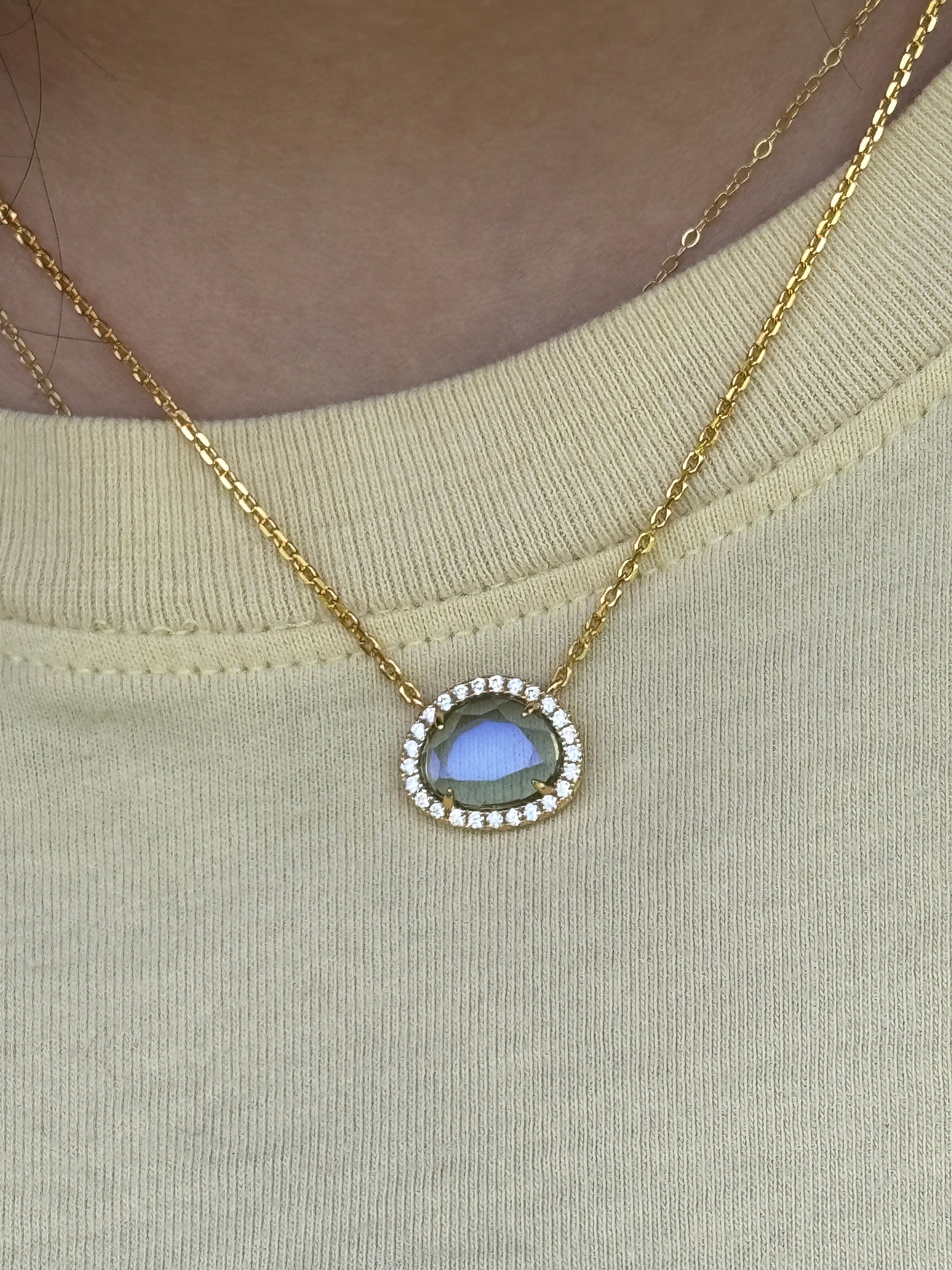 Vivian Grace Jewelry Necklace Rain Skye Necklace - Rain Dichroic Glass