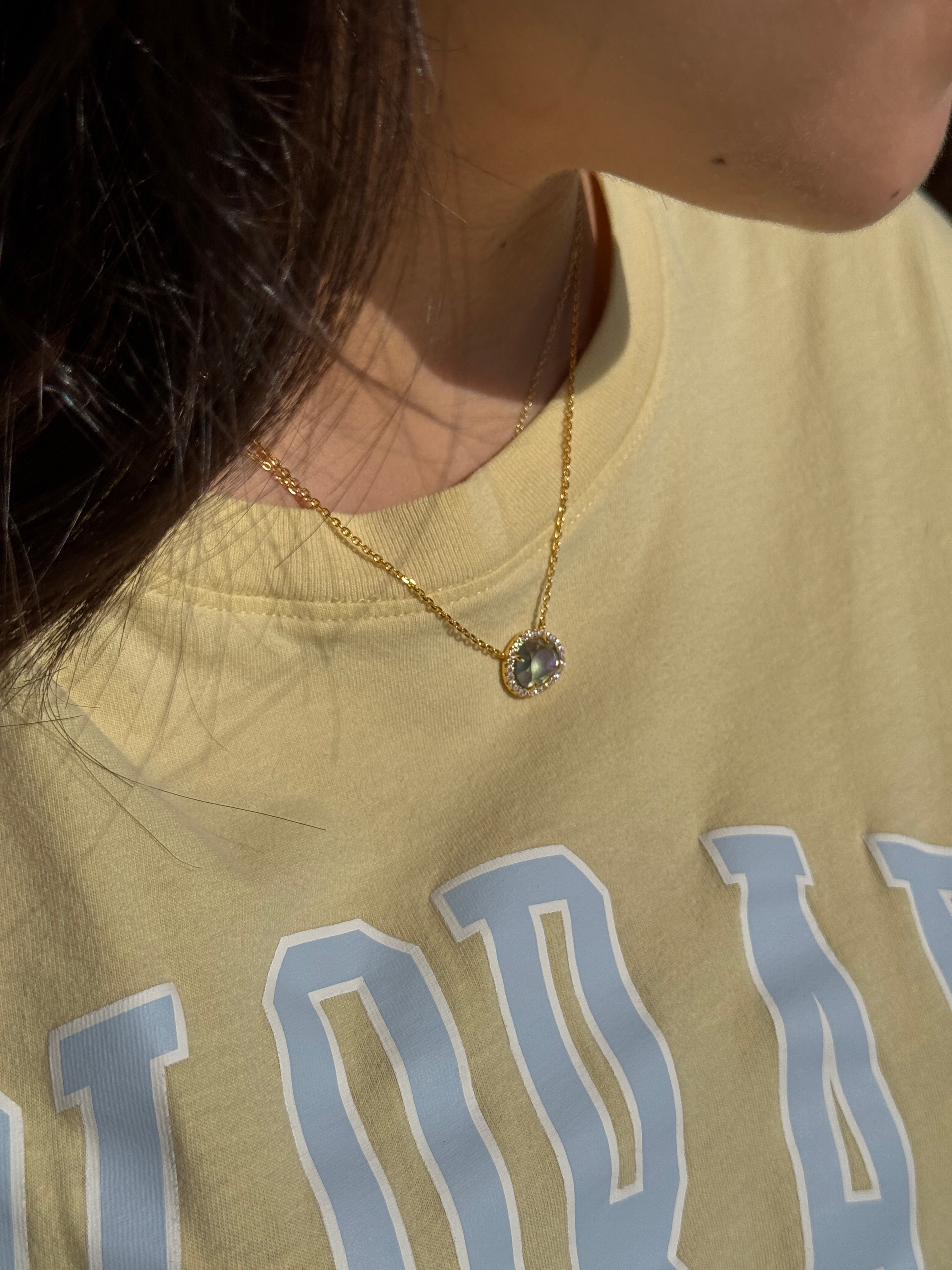 Vivian Grace Jewelry Necklace Rain Skye Necklace - Rain Dichroic Glass