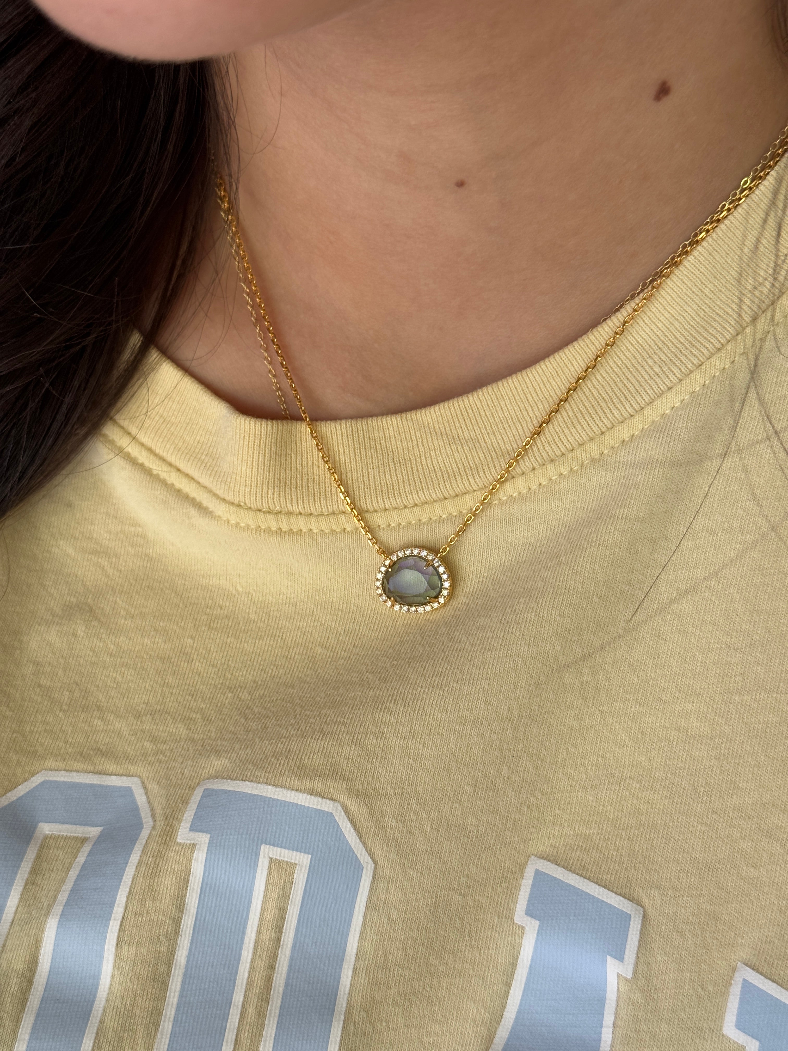 Vivian Grace Jewelry Necklace Rain Skye Necklace - Rain Dichroic Glass