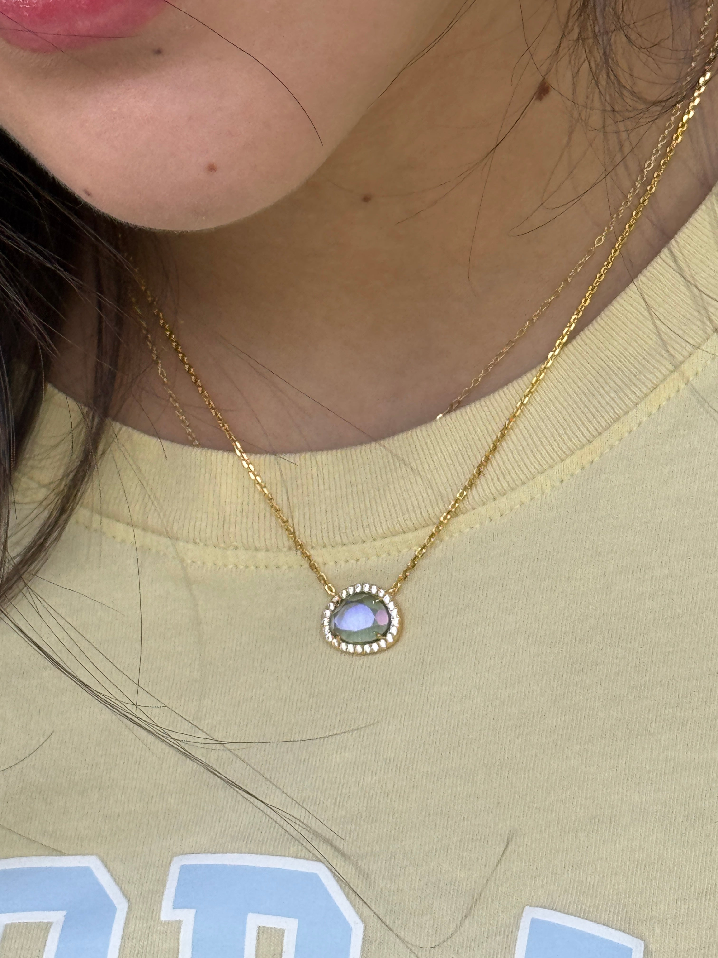 Vivian Grace Jewelry Necklace Rain Skye Necklace - Rain Dichroic Glass
