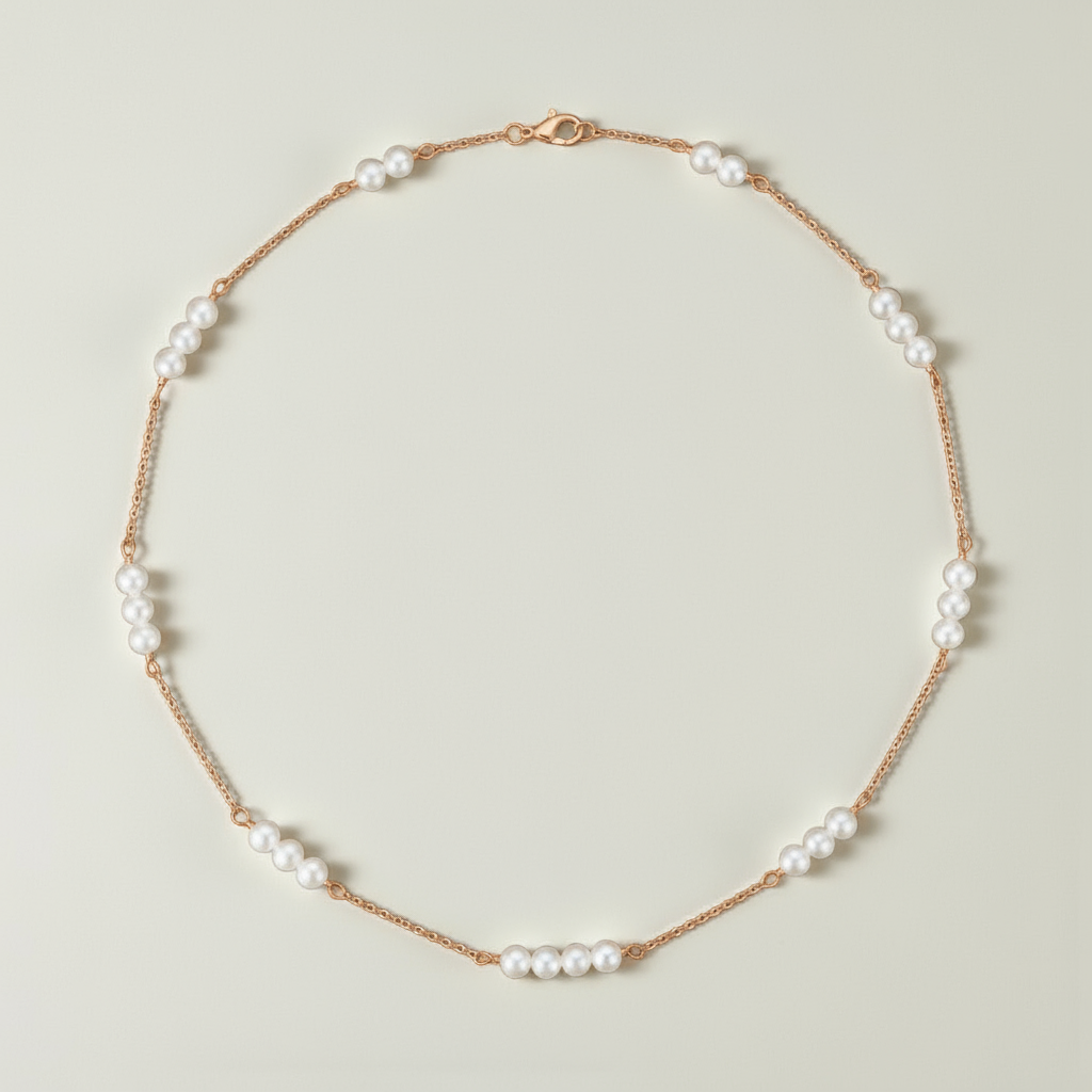 Vivian Grace Jewelry Necklace Rose Gold Gwen Pearl Choker