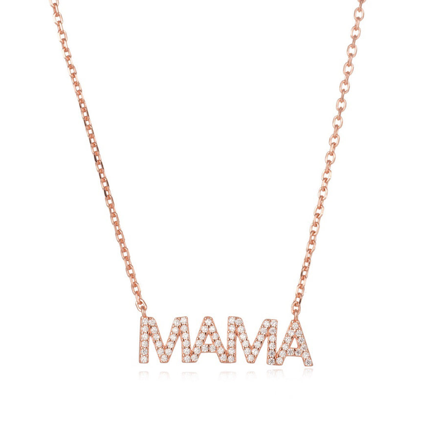 Vivian Grace Jewelry Necklace Rose Gold Pave MAMA Necklace