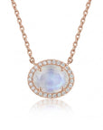 Vivian Grace Jewelry Necklace Rose Gold Skye Moonstone Necklace