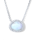 Vivian Grace Jewelry Necklace Silver Skye Halo Moonstone Necklace