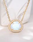 Vivian Grace Jewelry Necklace Skye Halo Moonstone Necklace