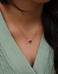 Vivian Grace Jewelry Necklace Skye Necklace - Pink Dichroic Glass