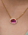 Vivian Grace Jewelry Necklace Skye Necklace - Pink Dichroic Glass