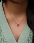 Vivian Grace Jewelry Necklace Skye Necklace - Pink Dichroic Glass