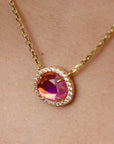 Vivian Grace Jewelry Necklace Skye Necklace - Pink Dichroic Glass