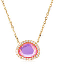 Vivian Grace Jewelry Necklace Skye Necklace - Pink Dichroic Glass