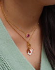 Vivian Grace Jewelry Necklace Skye Necklace - Pink Dichroic Glass