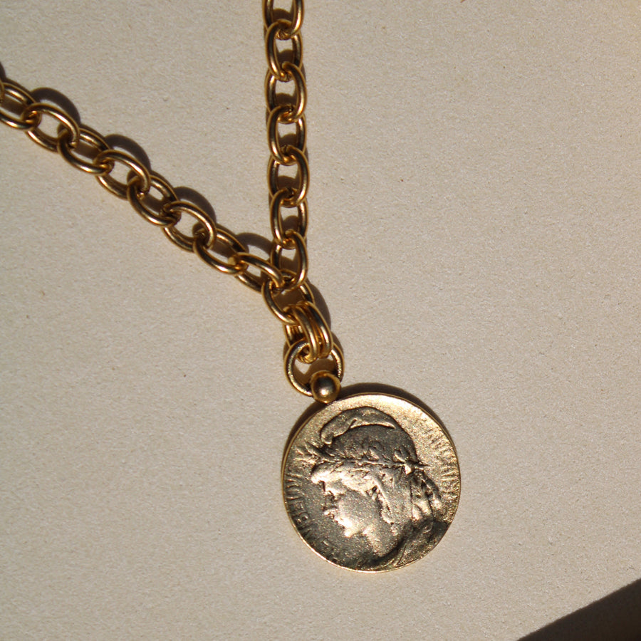 Vivian Grace Jewelry Necklace The Marianne French Coin Necklace