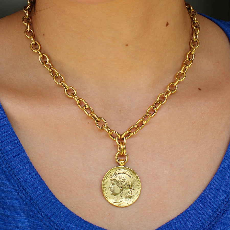 Vivian Grace Jewelry Necklace The Marianne French Coin Necklace