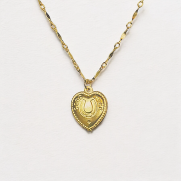 Vivian Grace Jewelry Necklace The Vintage Luck Heart Necklace - 14k Gold Filled Chain