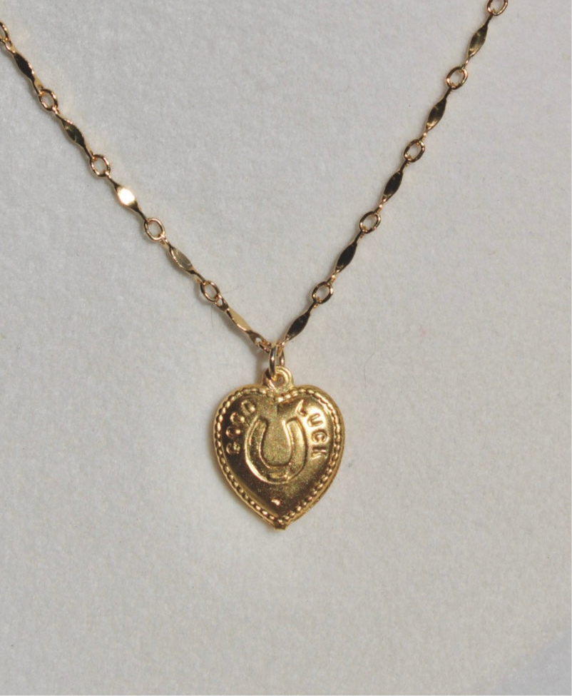 Vivian Grace Jewelry Necklace The Vintage Luck Heart Necklace - 14k Gold Filled Chain