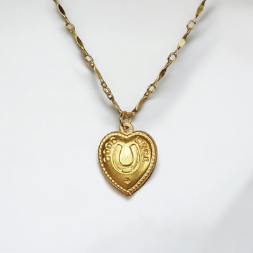 Vivian Grace Jewelry Necklace The Vintage Luck Heart Necklace - 14k Gold Filled Chain