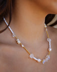 Vivian Grace Jewelry Necklace White Crystal Cove Beaded Necklace