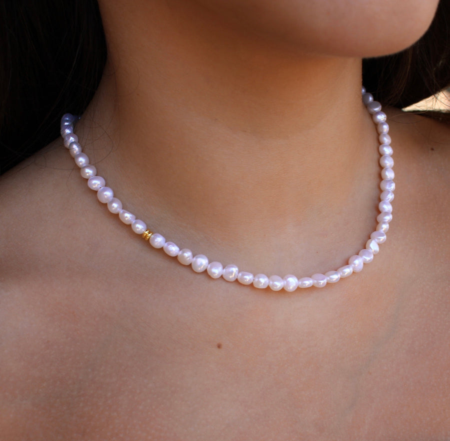 Vivian Grace Jewelry Necklace White Genuine Freshwater Pearl Necklace