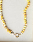 Vivian Grace Jewelry Necklace Yellow Hand Knotted Peruvian Opal Bead Necklace