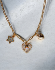 Vivian Grace Jewelry Necklaces Gold Sweetheart Opal Charm Necklace