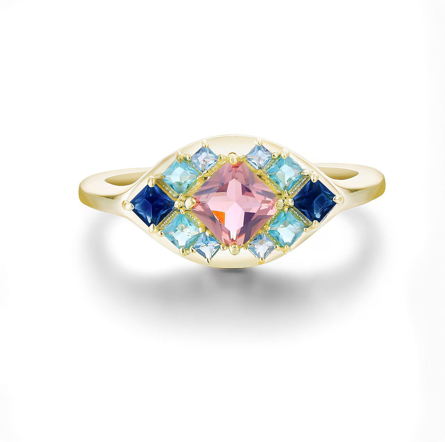 Vivian Grace Jewelry Ring 5 Ocean Morganite Mosaic Ring