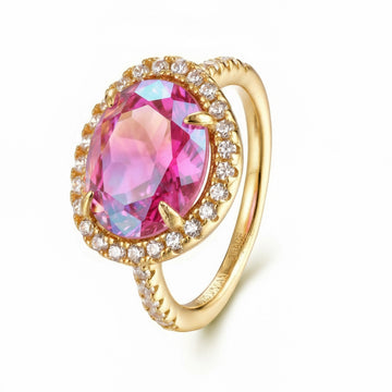 Vivian Grace Jewelry Ring 8 Skye Ring - Pink Dichroic Glass