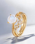 Vivian Grace Jewelry Ring Ava Moonstone & Topaz Ring Set