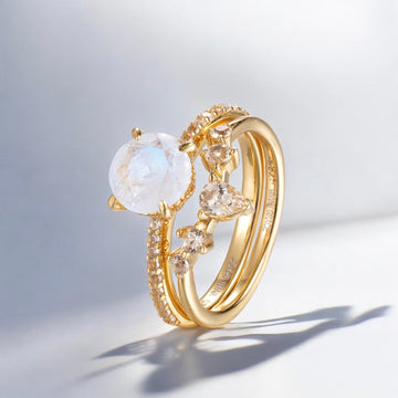 Vivian Grace Jewelry Ring Ava Moonstone & Topaz Ring Set