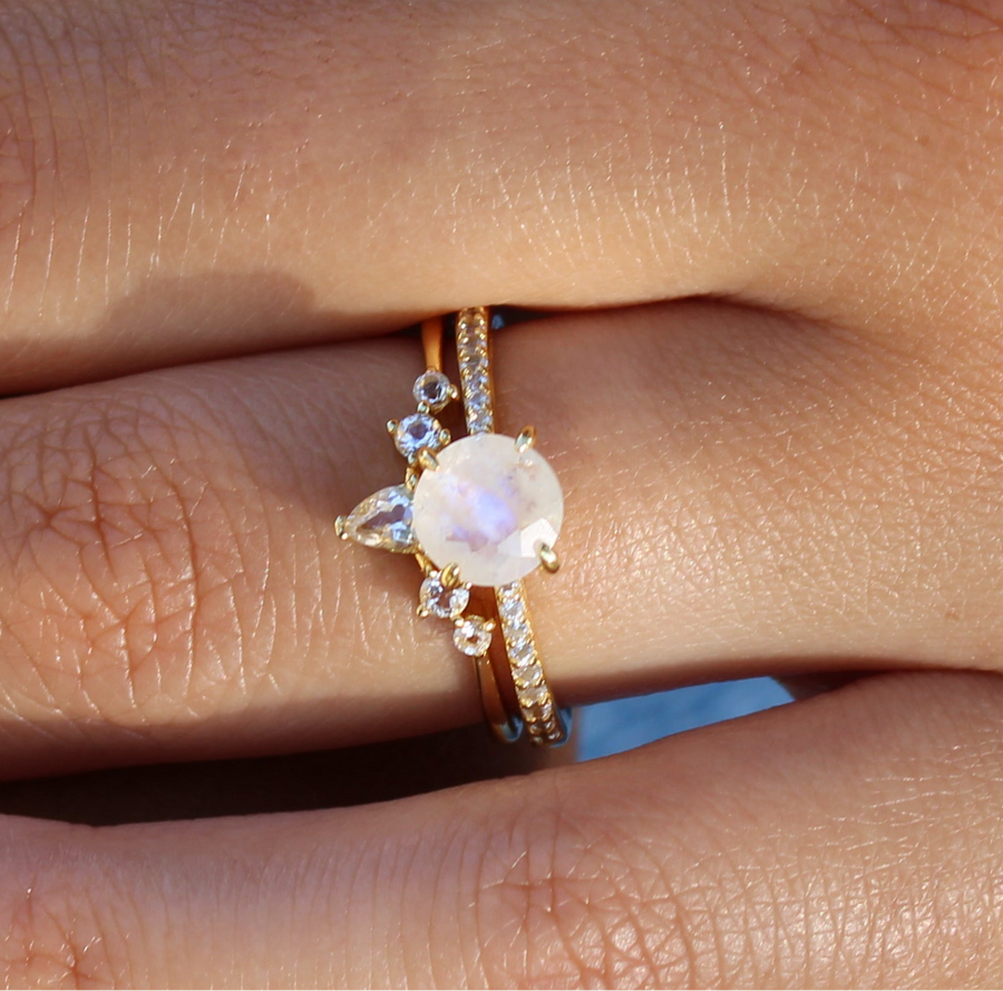 Vivian Grace Jewelry Ring Ava Moonstone & Topaz Ring Set