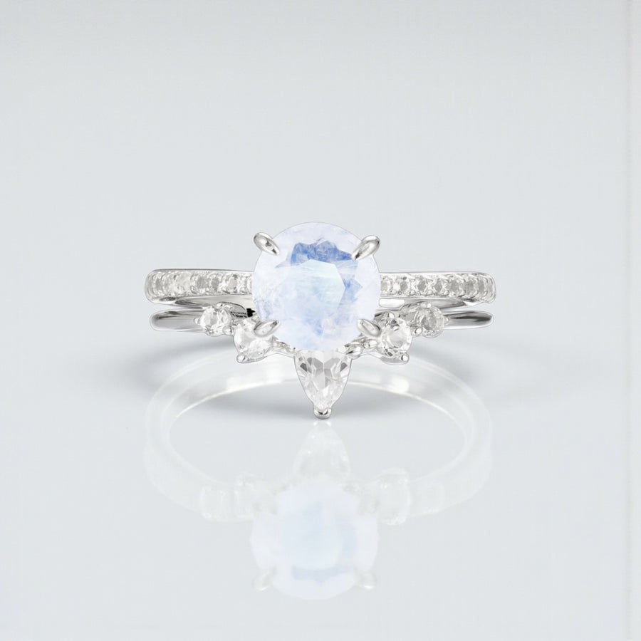 Vivian Grace Jewelry Ring Ava Moonstone & Topaz Ring Set