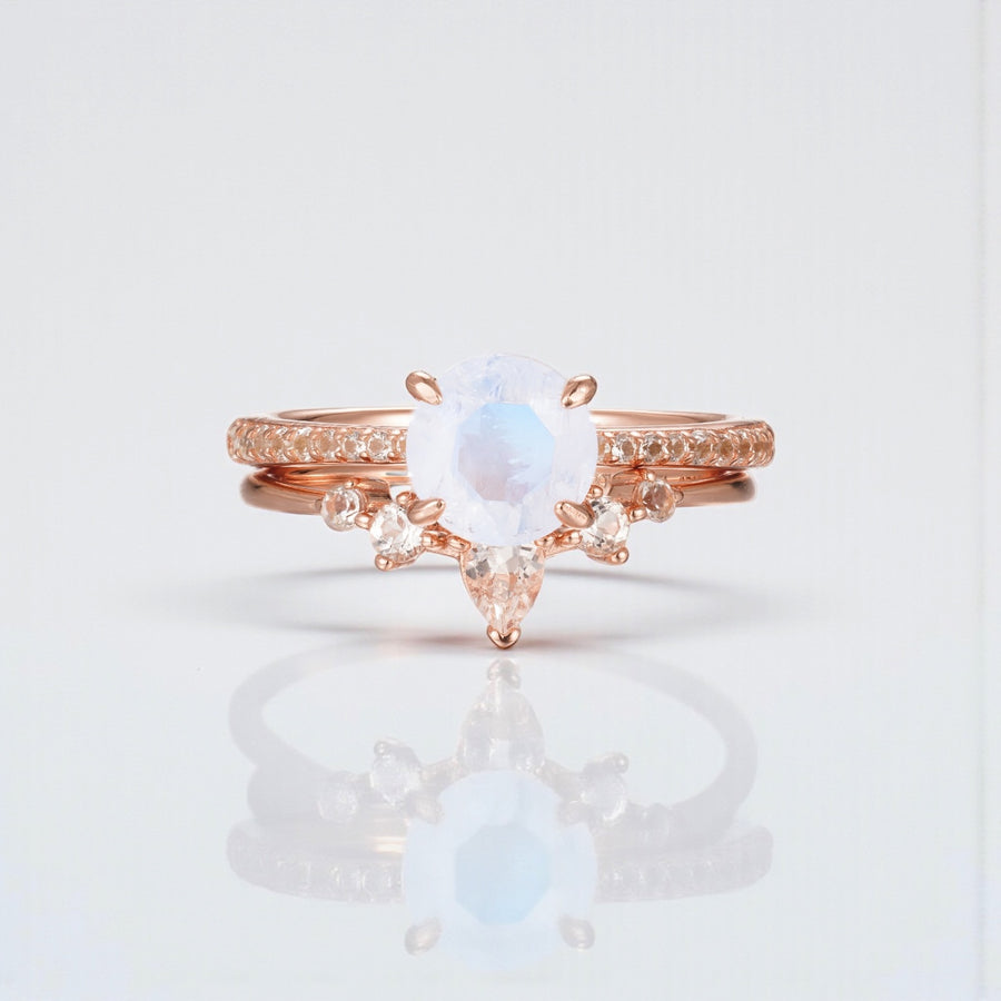 Vivian Grace Jewelry Ring Ava Moonstone & Topaz Ring Set