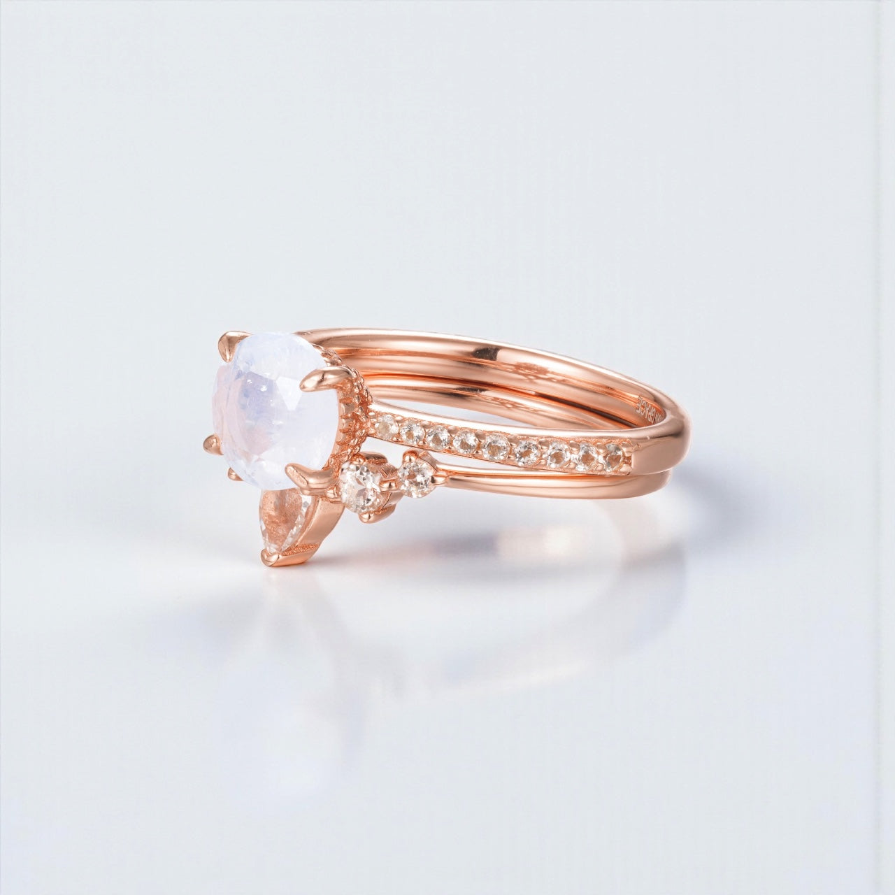 Vivian Grace Jewelry Ring Ava Moonstone & Topaz Ring Set