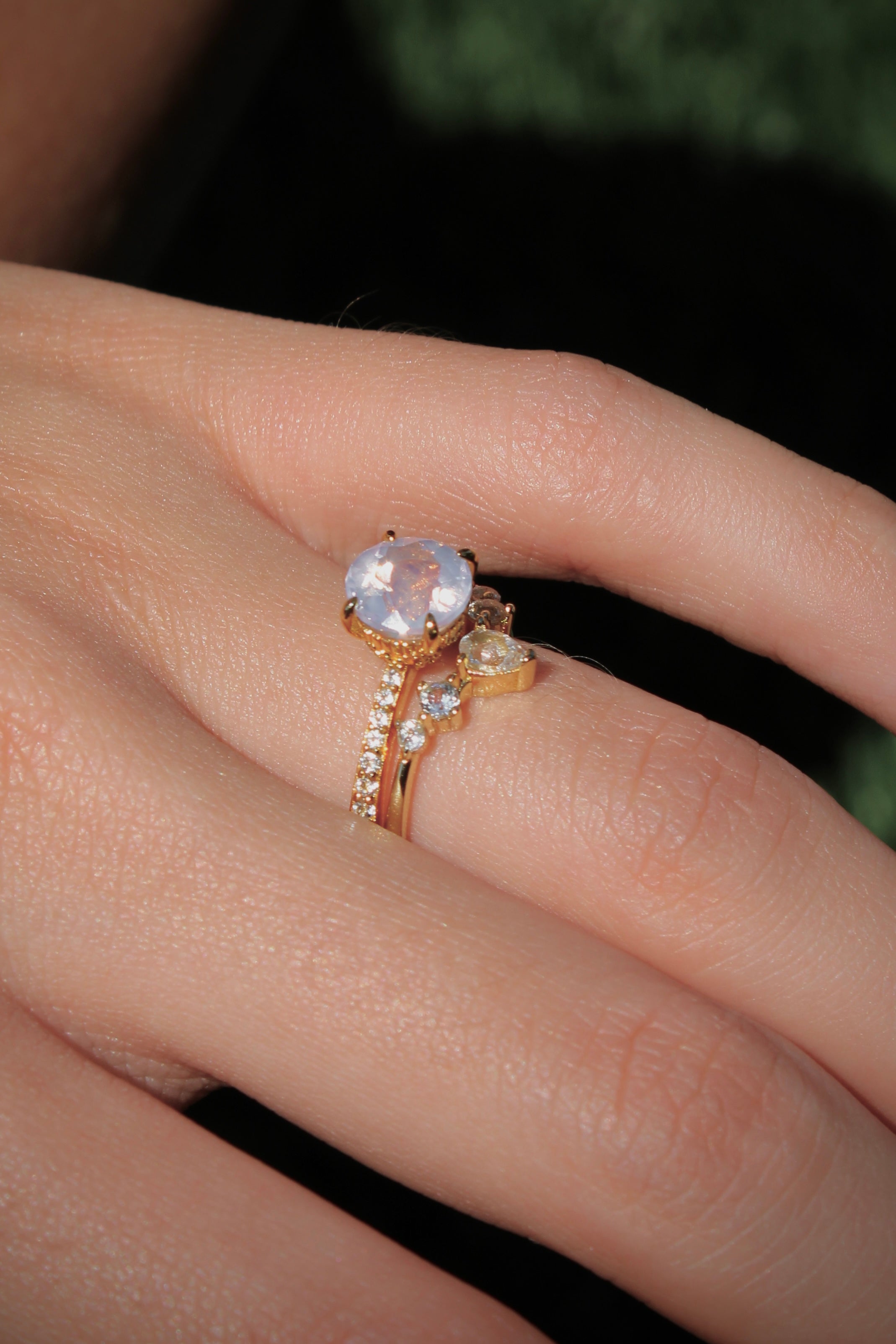 Vivian Grace Jewelry Ring Ava Ring Set - Lavender Quartz & Topaz