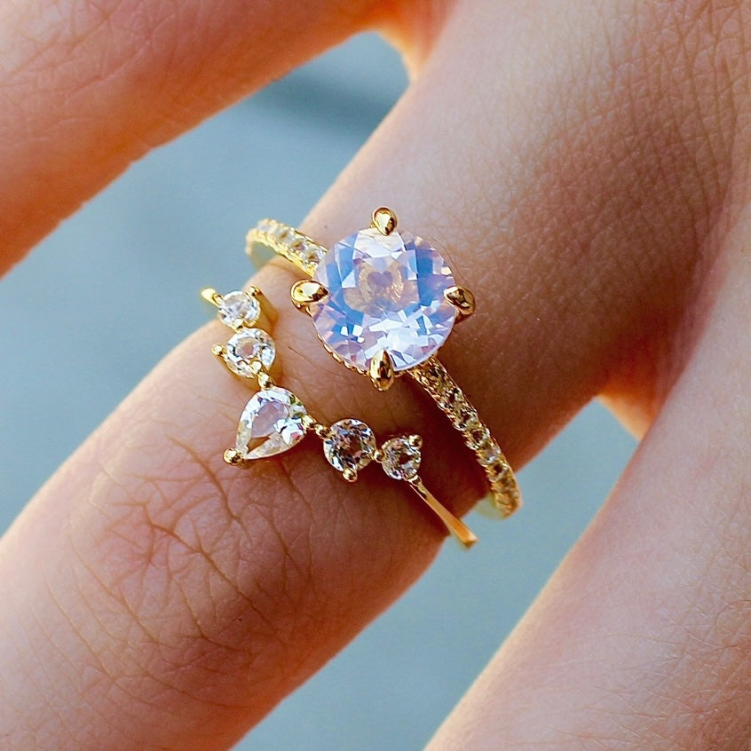 Vivian Grace Jewelry Ring Ava Ring Set - Lavender Quartz & Topaz