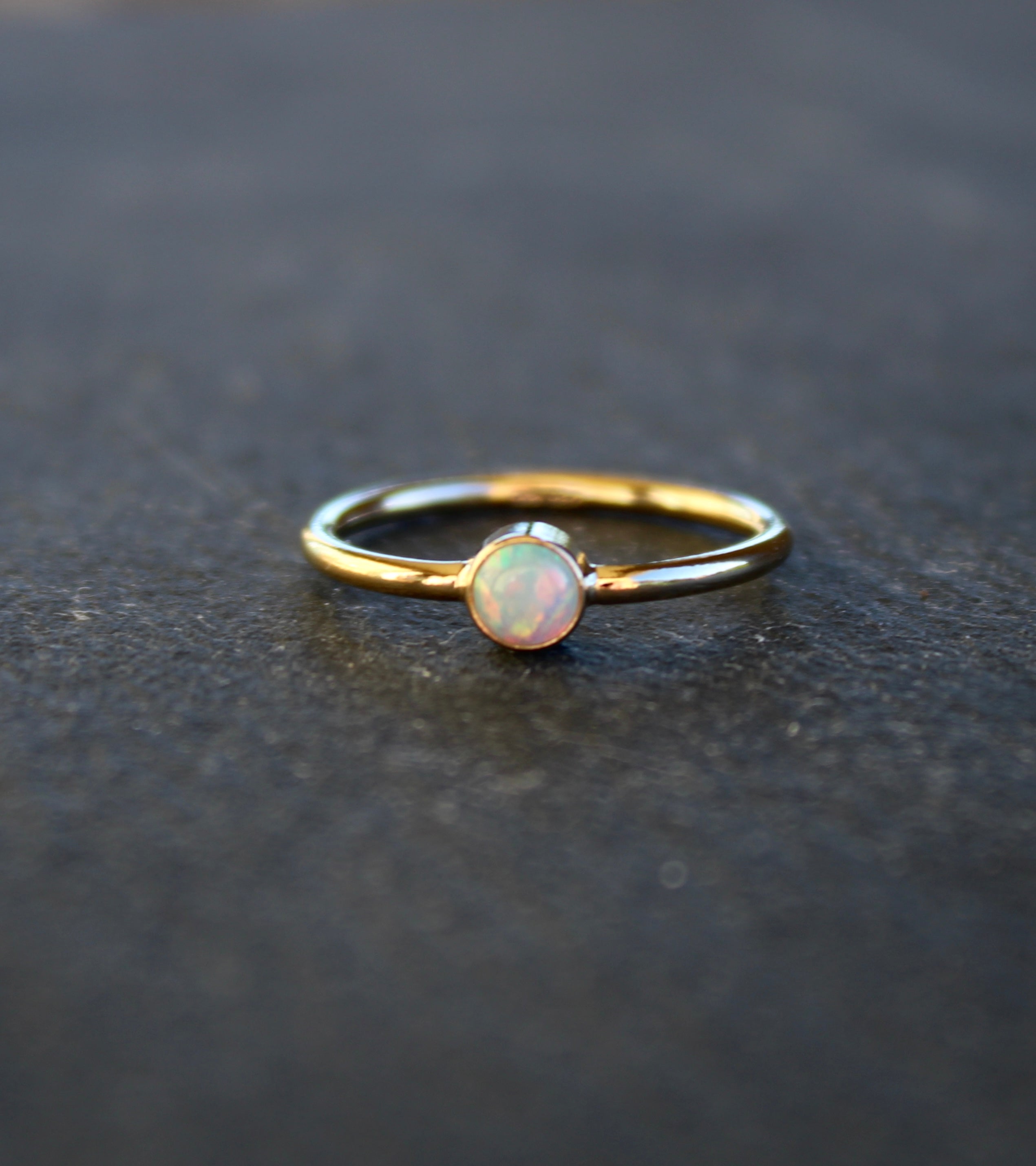 Vivian Grace Jewelry Ring Bello Opal Stacking Ring - 14k Gold Filled