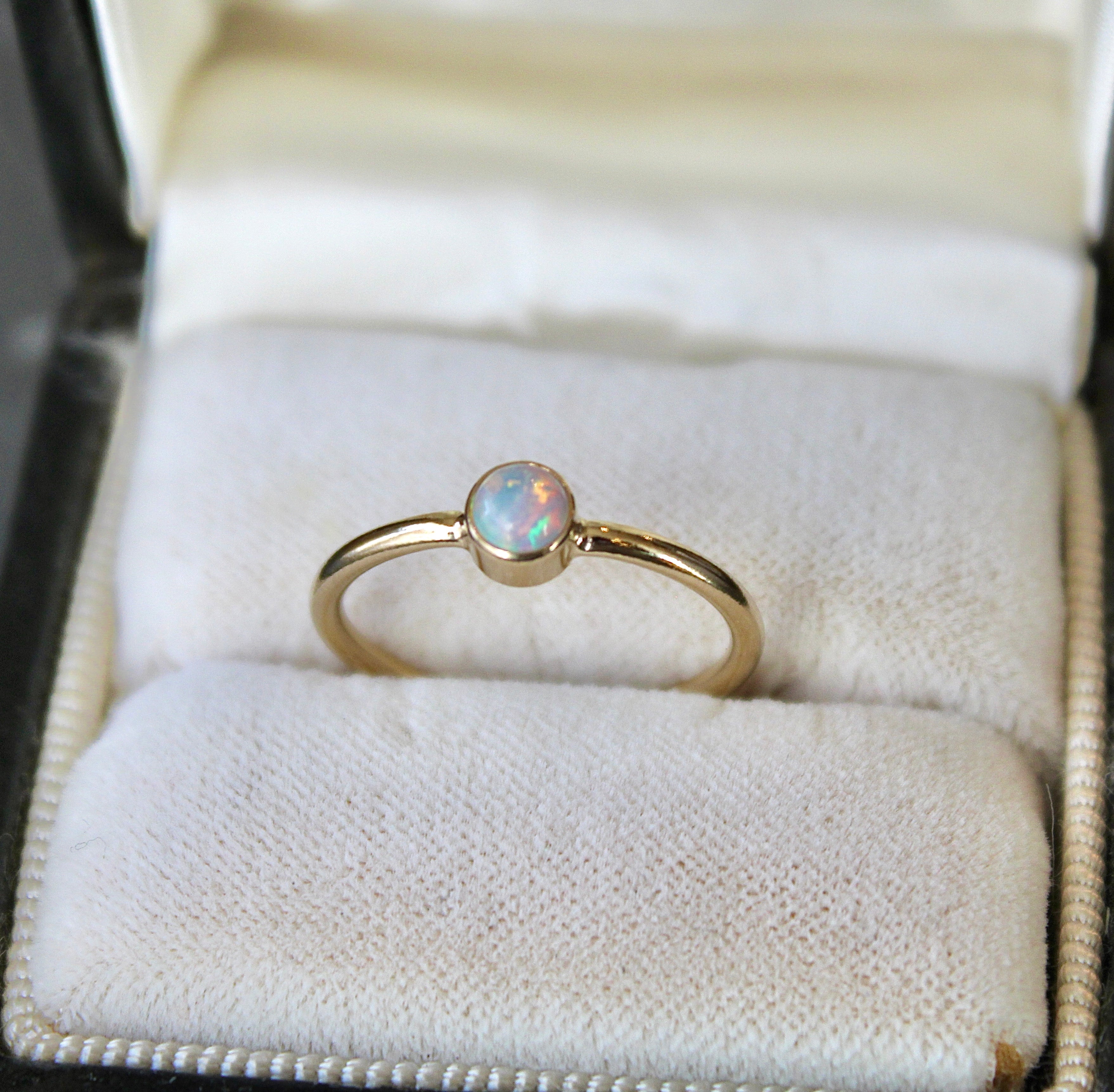Vivian Grace Jewelry Ring Bello Opal Stacking Ring - 14k Gold Filled