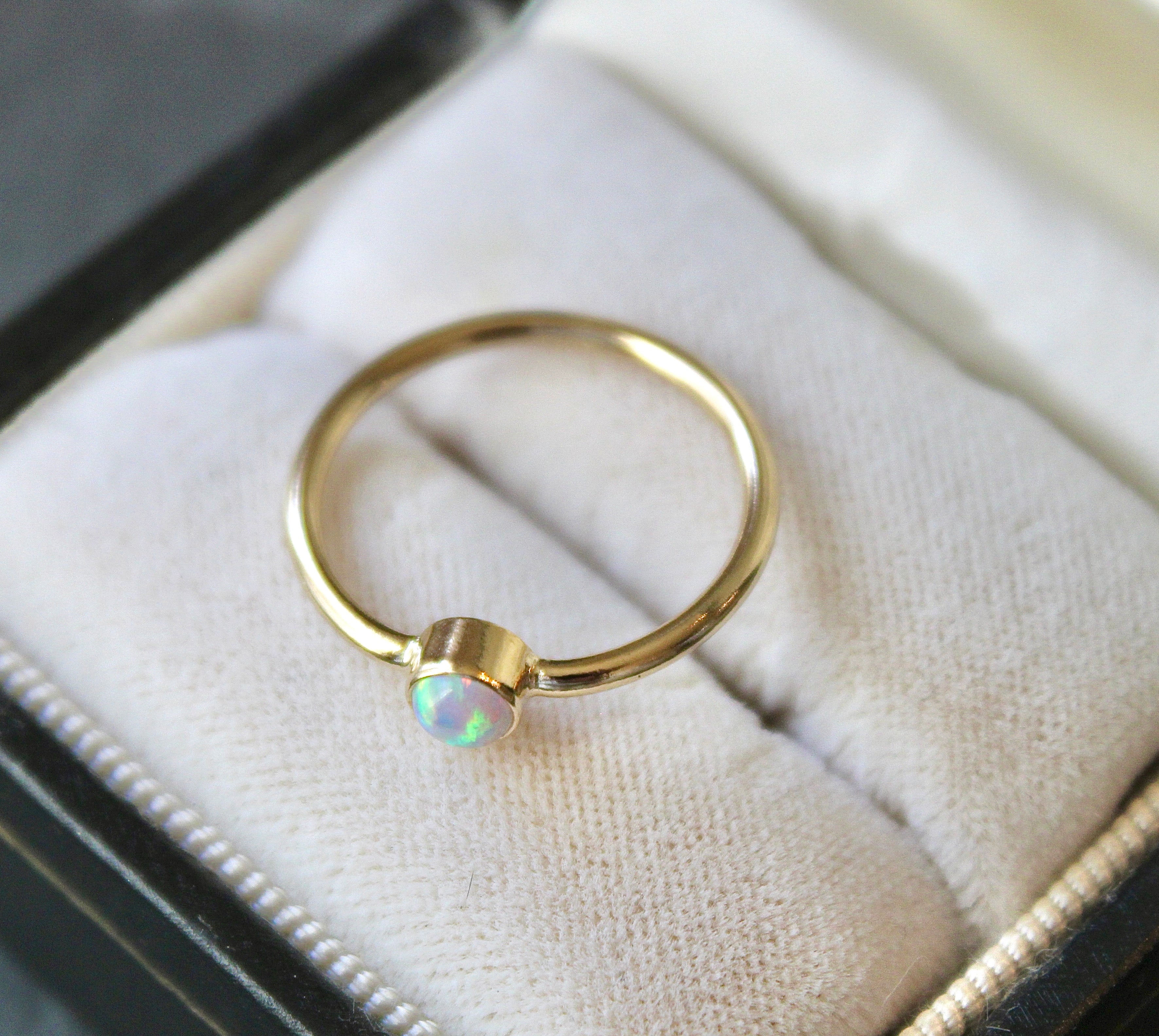 Vivian Grace Jewelry Ring Bello Opal Stacking Ring - 14k Gold Filled