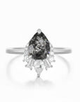 Vivian Grace Jewelry Ring Black Rutilated Quartz Ring- Sterling Silver