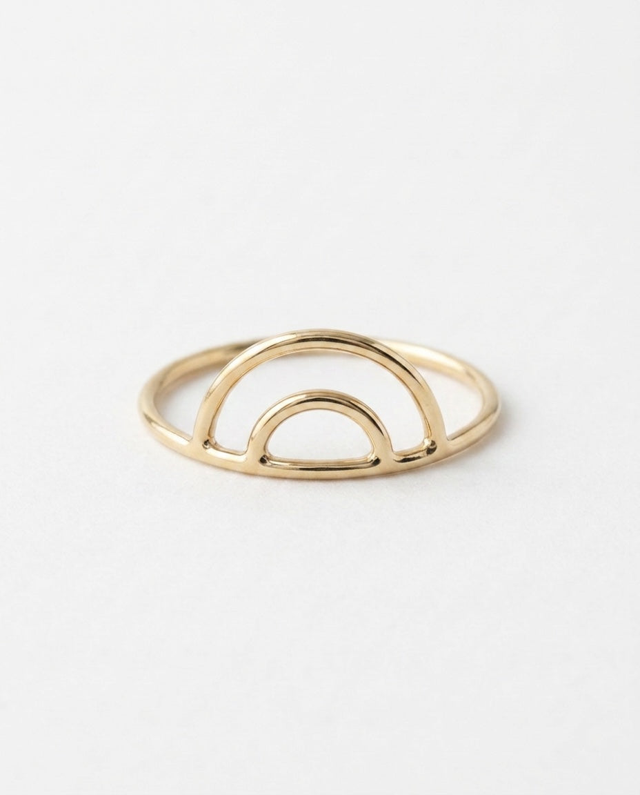 Vivian Grace Jewelry Ring Double Arch Stacking Ring - 14k GF