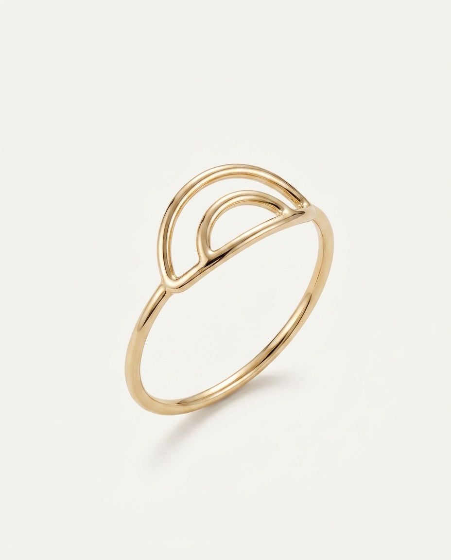 Vivian Grace Jewelry Ring Double Arch Stacking Ring - 14k GF